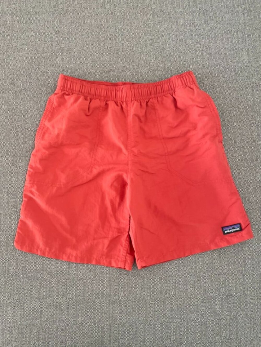 Patagonia Boys Baggies Shorts Swim Trunks in Sumac Red Size L 12 EUC Style 67053